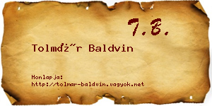 Tolmár Baldvin névjegykártya